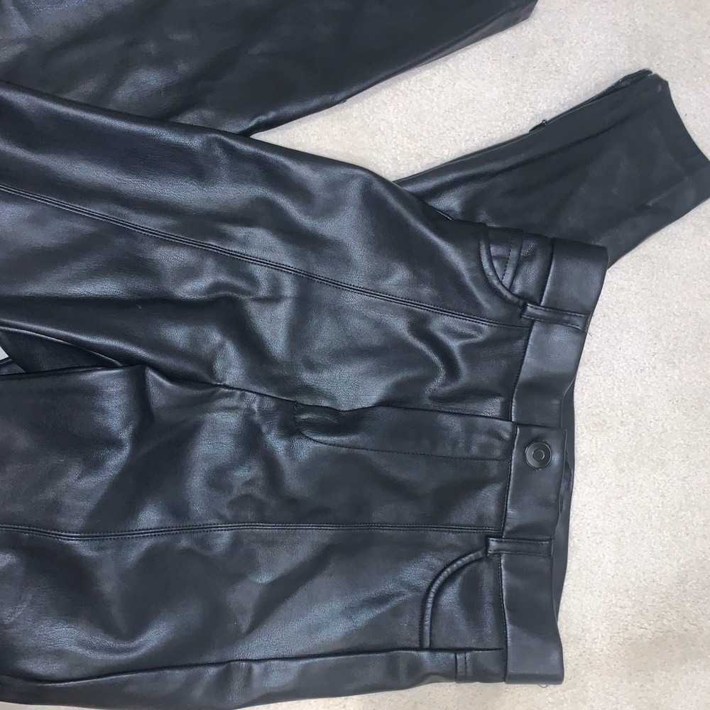 Zara black leather pants